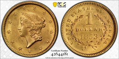1853 G$1 MS63