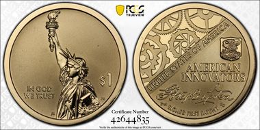 2018-S $1 American Innovation Rev PR Washington-Signed 1st Patent PR69