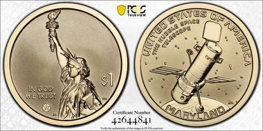 2020-S $1 American Innovation MD Rev PR The Hubble Space Telescope PR69