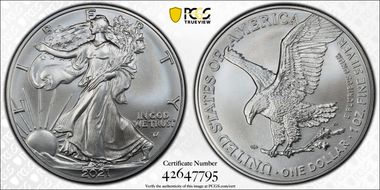 2021 $1 Silver Eagle - Type 2 First Strike MS69