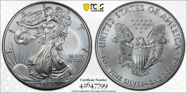 2021 $1 Silver Eagle - Type 1 First Strike MS69