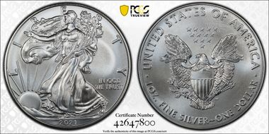 2021 $1 Silver Eagle - Type 1 First Strike MS69