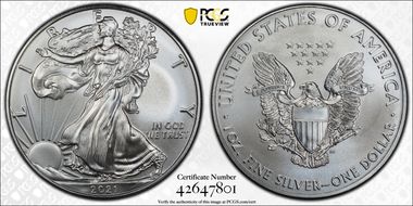 2021 $1 Silver Eagle - Type 1 First Strike MS69