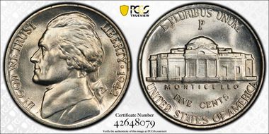 1942-P 5C Silver MS67FS