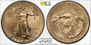 2021 $50 Gold Eagle - Type 2 First Strike MS69