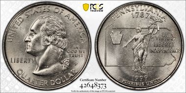 1999-P 25C Pennsylvania MS64