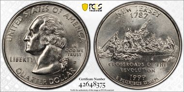1999-D 25C New Jersey MS65