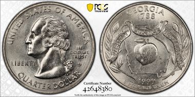 1999-D 25C Georgia MS64