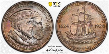 1924 50C Huguenot MS66+