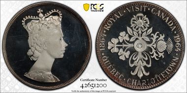 1964 Medal Royal Visit Ag 25mm PR66DCAM