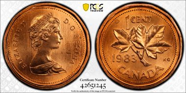 1983 1C Near Beads MS66RD