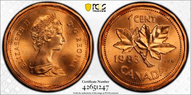 1983 1C Far Beads MS65RD