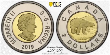 2019 $2 Polar Bear PR69DCAM