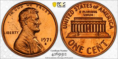 1971-S 1C PR67RD