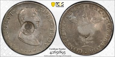 (1834-37) 8 R KM-121 C/M on Mex 8R VF20