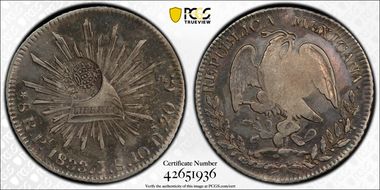 (1834-37) 8 R C/M on Mex 8R KM-377.12 XF40