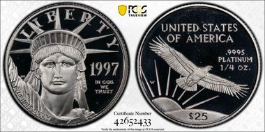 1997-W $25 Statue of Liberty PR69DCAM