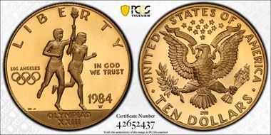 1984-W $10 Olympic PR69DCAM