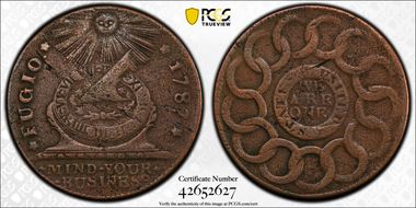 1787 Fugio 1C States United, 4 Cinq N1BN