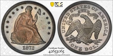 1872 $1 PR1