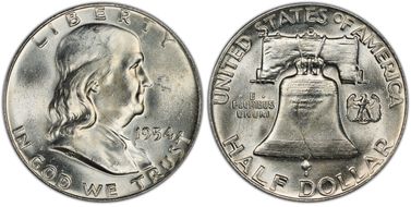 1954-D 50C Obv Die Clash FS-402 MS64FBL