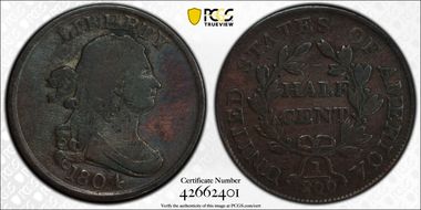 1804 1/2C Plain 4, No Stems N1BN