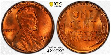 1944-D 1C MS67RD