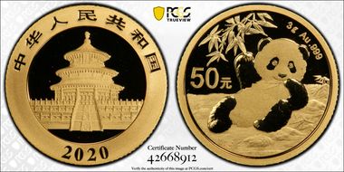 2020 50 Yn Panda Gold MS70