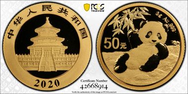 2020 50 Yn Panda Gold MS70