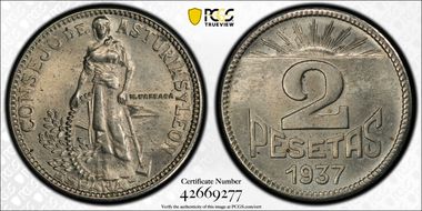 1937 2 Pta MS63