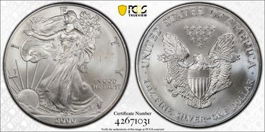 2000 $1 Silver Eagle MS66