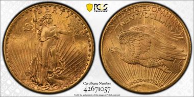 1913-S $20 MS64