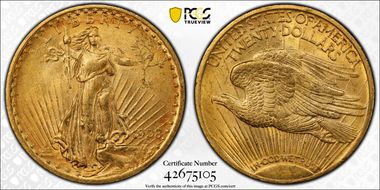 1908 $20 Motto MS62