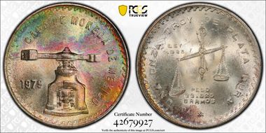 1979-Mo Onza KM-M49b.4 Ag Type 4 MS67