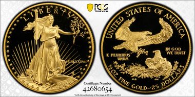1987-P $25 Gold Eagle PR70DCAM