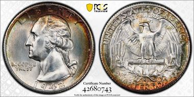 1942-S 25C MS67