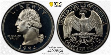 1994-S 25C Silver PR68DCAM