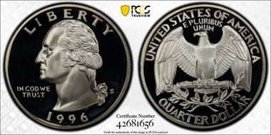 1996-S 25C Silver PR68DCAM