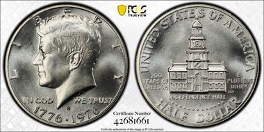 1976-S 50C Silver MS67