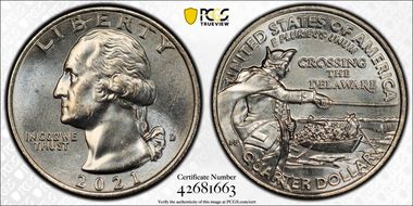 2021-D 25C Crossing the Delaware MS63