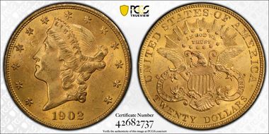 1902 $20 MS62