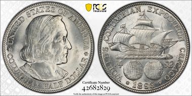 1893 50C Columbian MS64