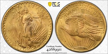 1907 $20 Saint-Gaudens MS64