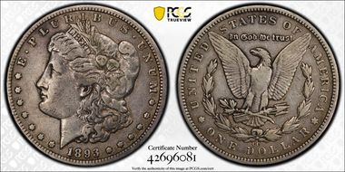 1893-CC $1 VF30
