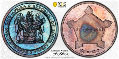 1961 Medal Laidlaw-0035 Ag Republic of South Africa SP66