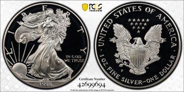 1998-P $1 Silver Eagle PR69DCAM