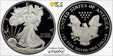 2002-W $1 Silver Eagle PR69DCAM