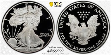 2004-W $1 Silver Eagle PR70DCAM