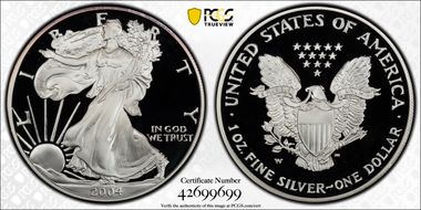2004-W $1 Silver Eagle PR69DCAM
