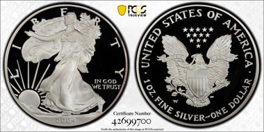 2004-W $1 Silver Eagle PR69DCAM